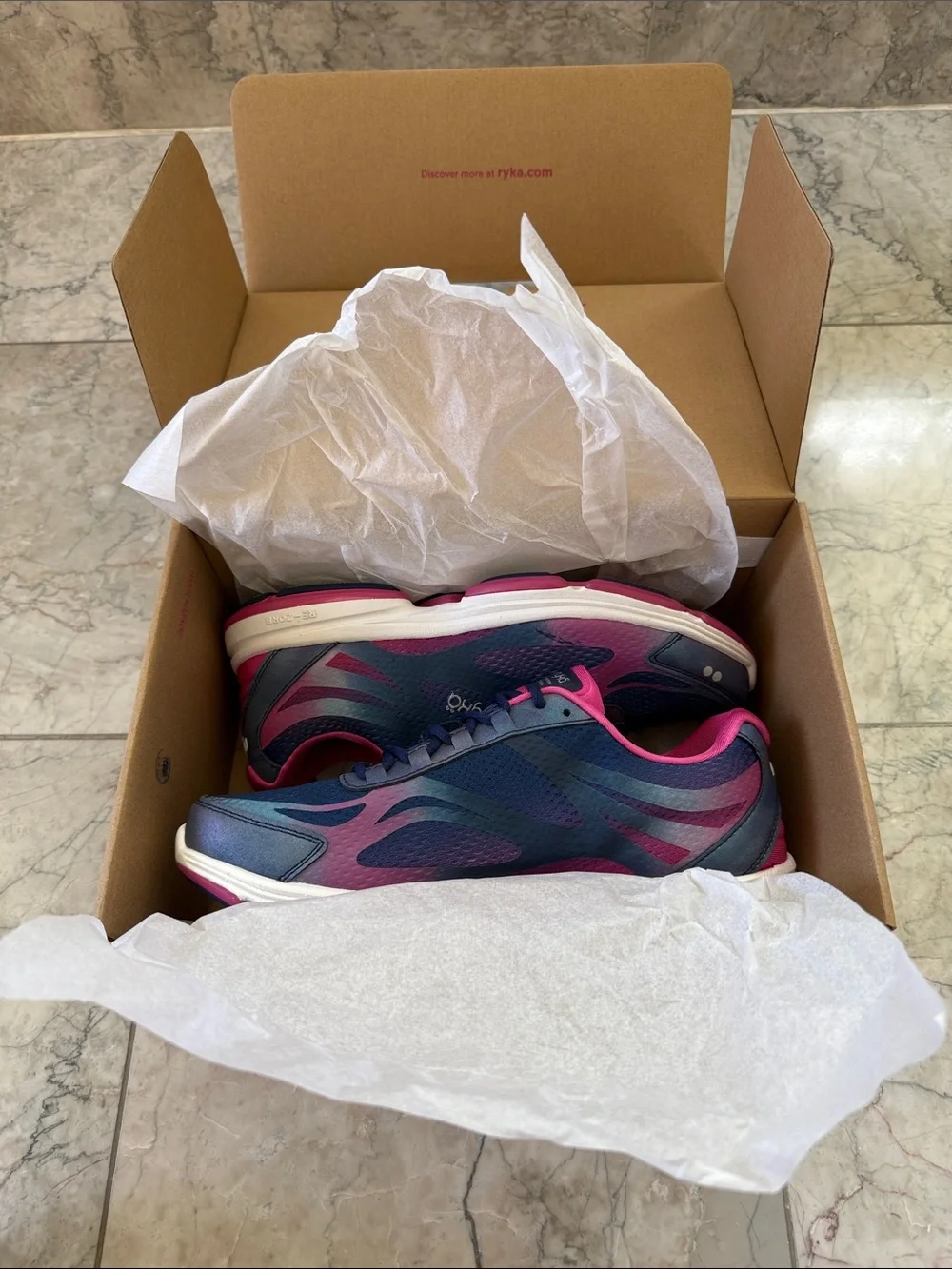 Ryka Devo Plus 2 Women's Walking Shoes NIB Navy/Pink Size 9M